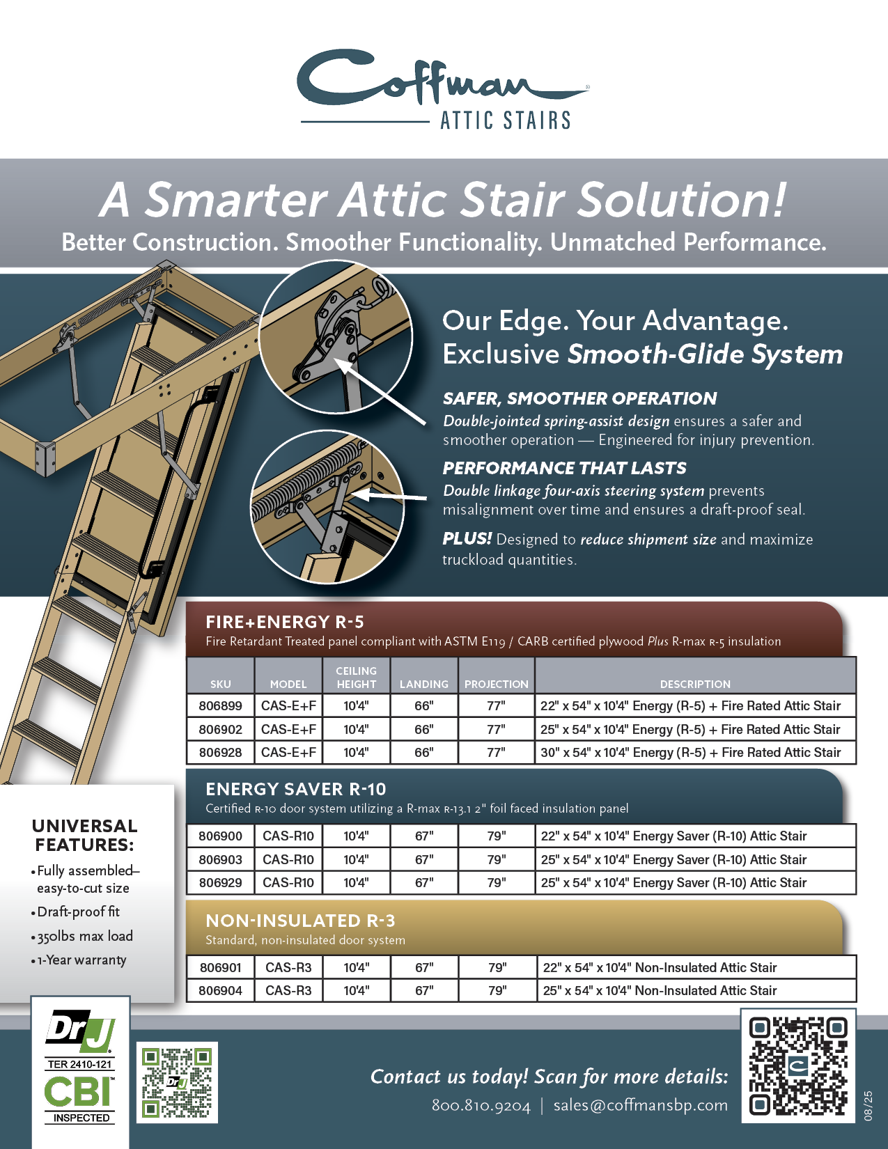 Non-Insulated R3 (806904) Coffman Attic Stair - 25" x 54"