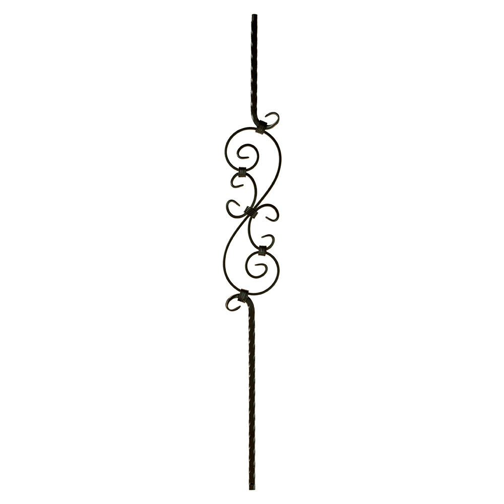 M30344 2797 Three Piece Scroll Iron Baluster