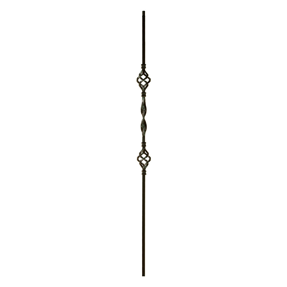 M8544 2963 Single Ribbon Double Basket Iron Baluster