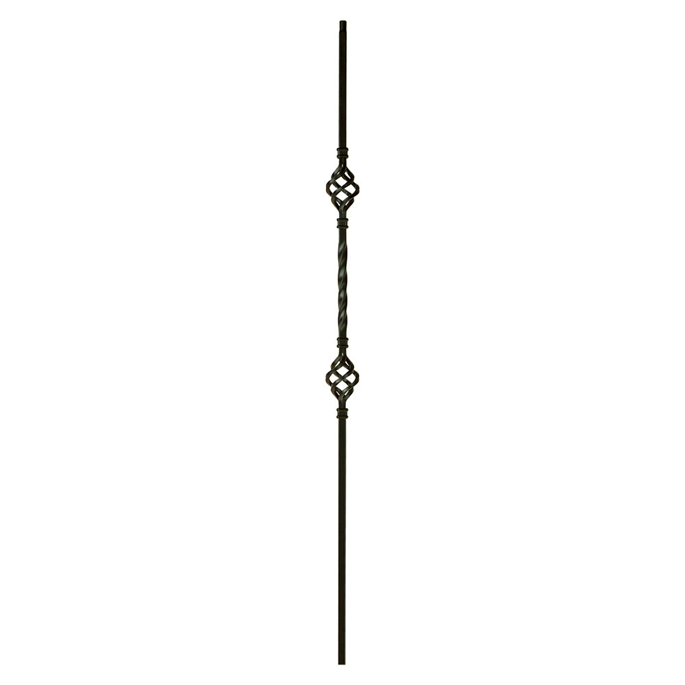 2BASK44 2553 Double Basket Iron Baluster