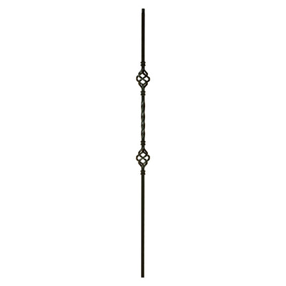 2BASK44 2553 Double Basket Iron Baluster