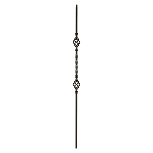 2BASK44 2553 Double Basket Iron Baluster