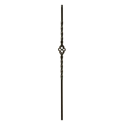 KW-1BASK 2652 Knee Wall 14" Single Basket Iron Baluster