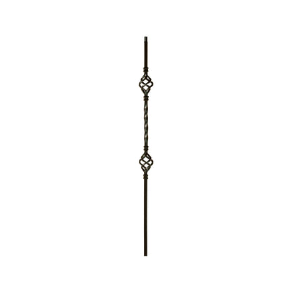 KW-2BASK 2653 Knee Wall 14" Double Basket Iron Baluster