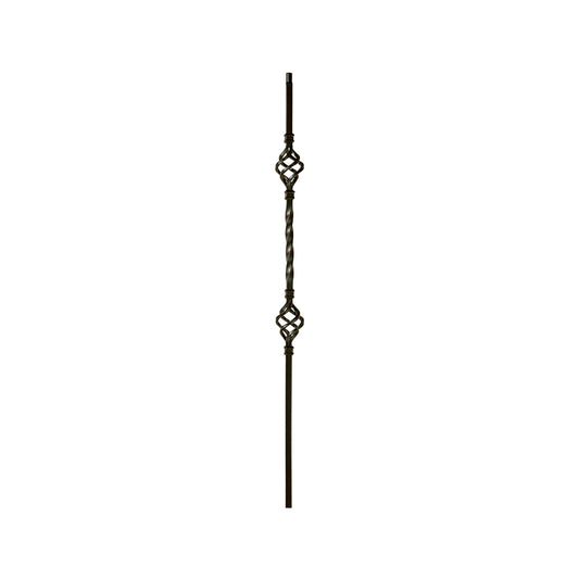 KW-2BASK 2653 Knee Wall 14" Double Basket Iron Baluster