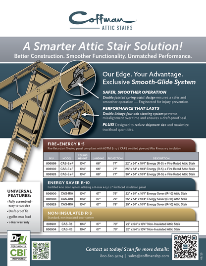Non-Insulated R3 (806901) Coffman Attic Stair - 22" x 54"