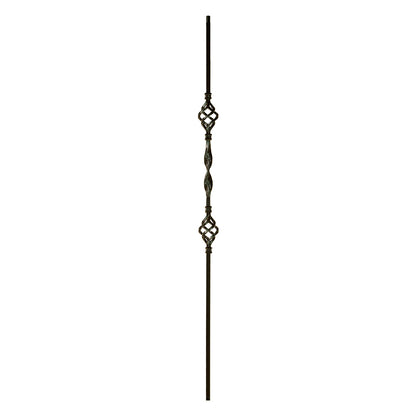 M8544 2963 Single Ribbon Double Basket Iron Baluster