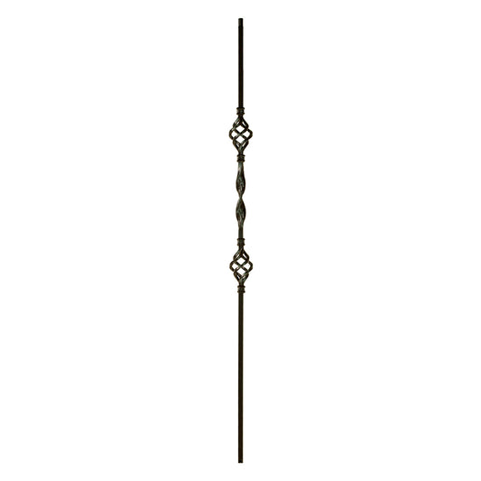 M8544 2963 Single Ribbon Double Basket Iron Baluster