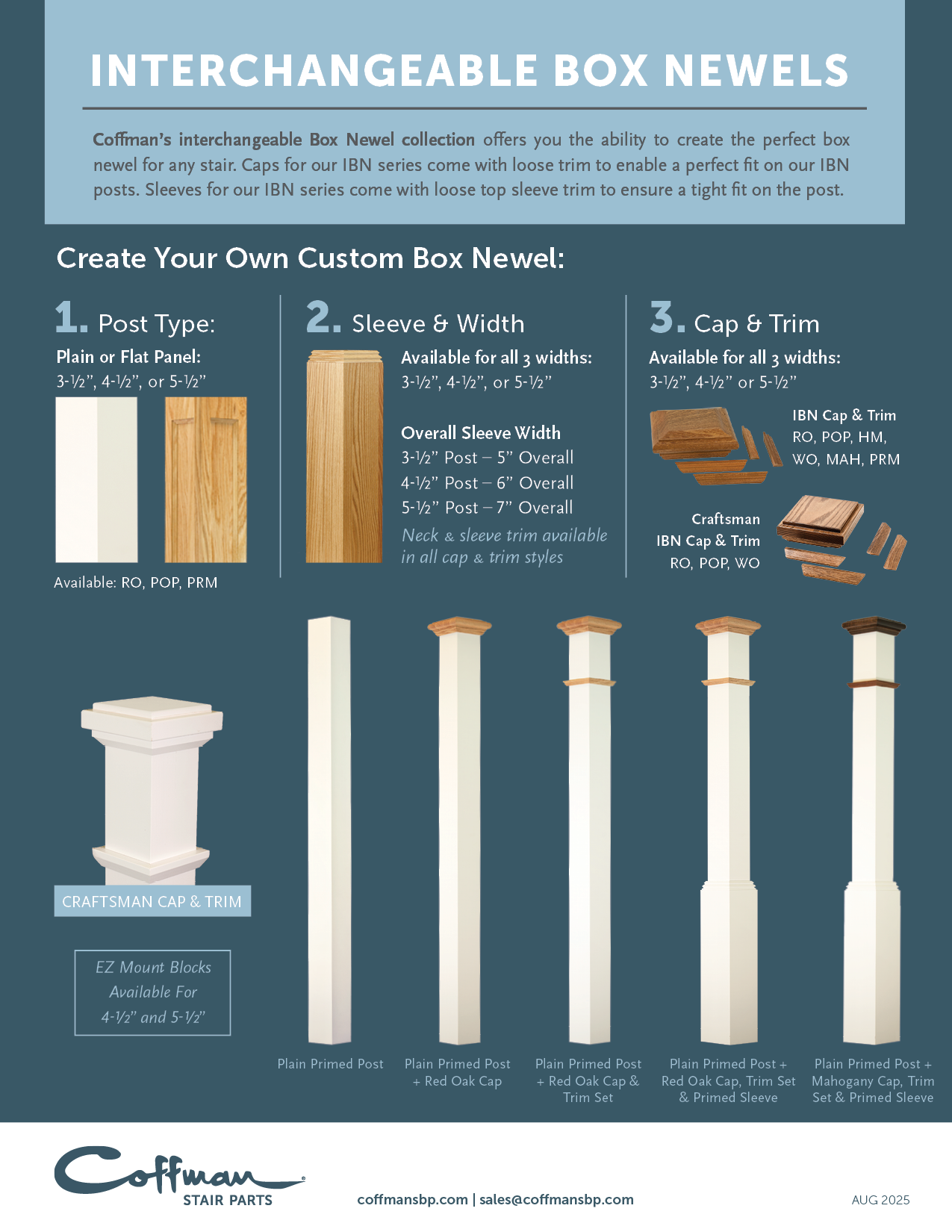 C-4378 3-1/2" Plain Interchangeable Box Newel