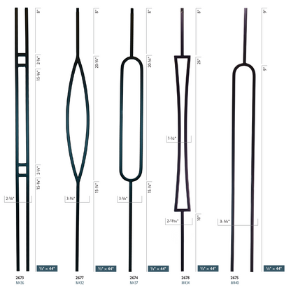 M440 2675 Split Oval Iron Baluster