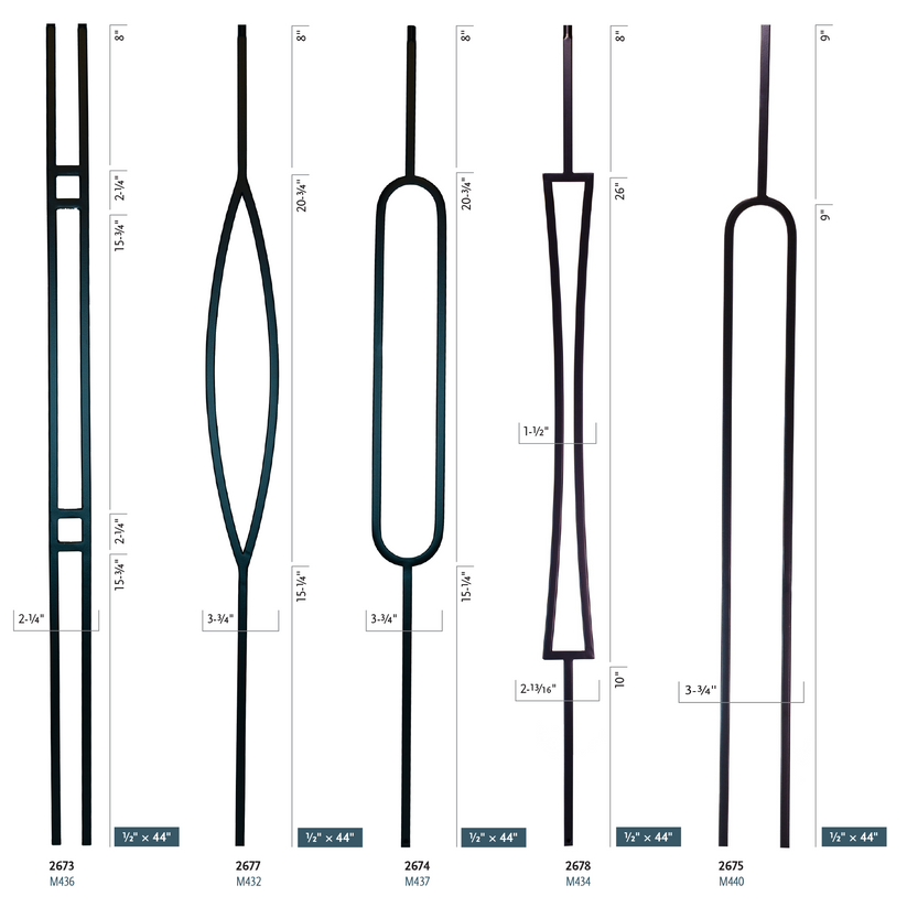 M440 2675 Split Oval Iron Baluster – Coffman