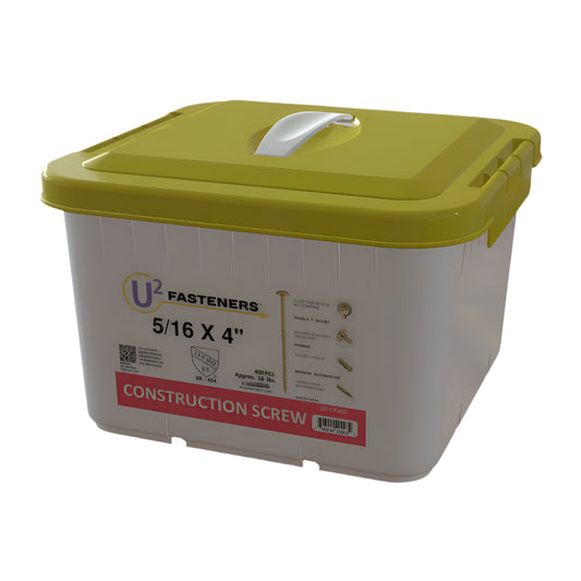 S20104000B - U2 Fasteners Construction Screws - 5/16 x 4 Bulk (400 pc)